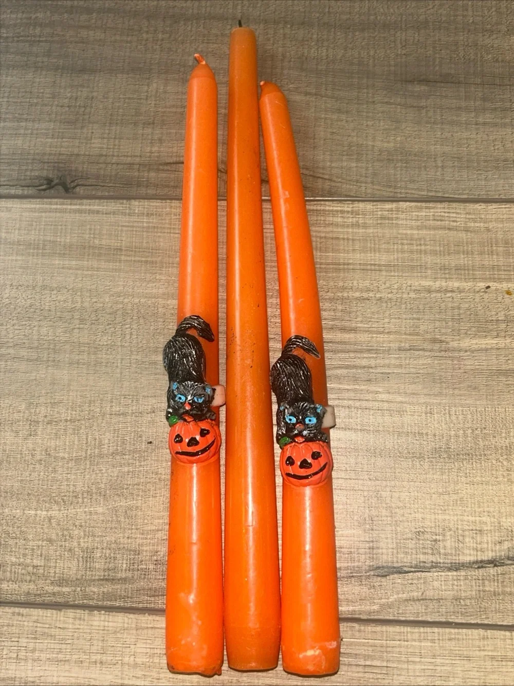 Vintage Halloween Candles 3D Black Cats Jack-o’-lantern Whimsical Decor Vintage